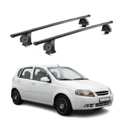 Stahl Dachträger für Daewoo Kalos Schrägheck 2002-2005 TÜV 75 kg 2tlg Schwarz