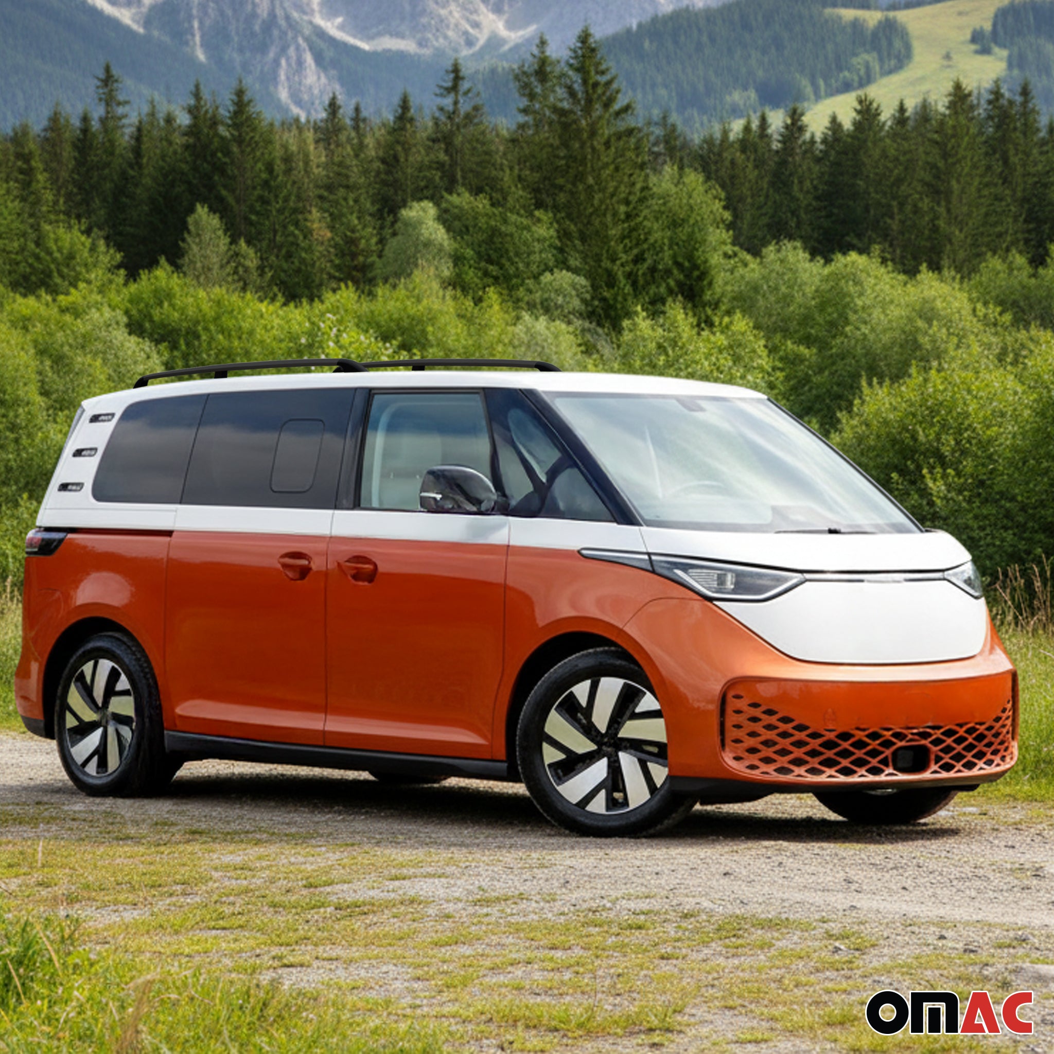 Dachreling Relingträger für VW ID.Buzz 2022-26 L1 kurzer Gepackträge Schwarz 2x