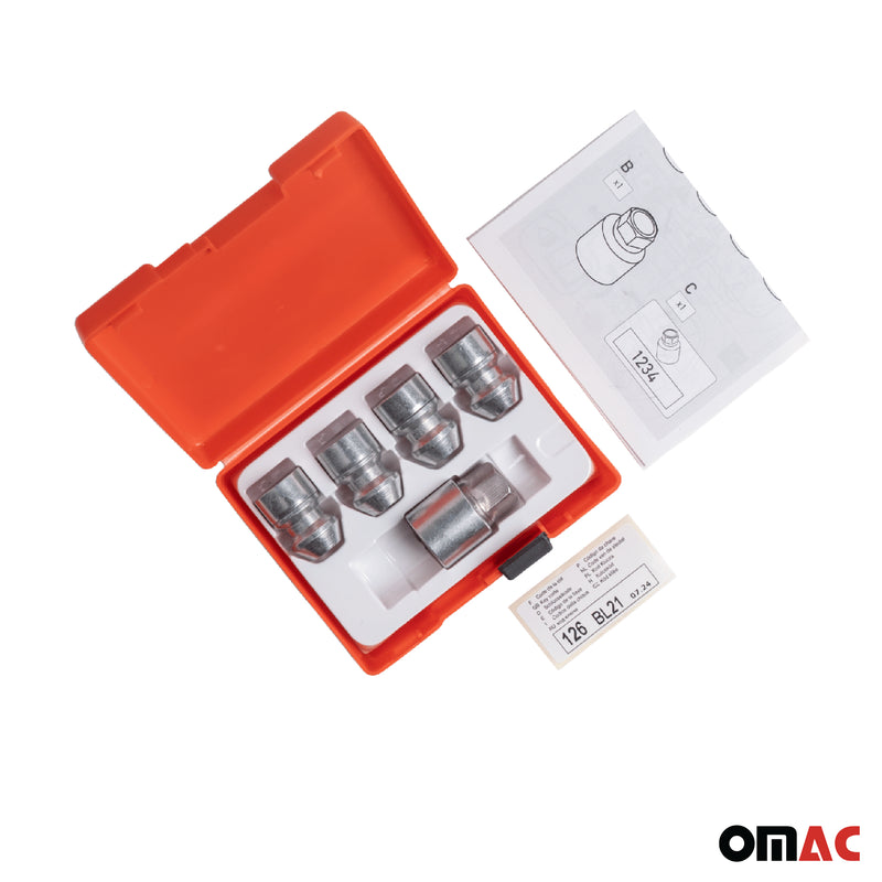 Radschloss Satz für Hyundai Santa Fe ab 2011 Felgenschloss Silber 4tlg M12X1.5