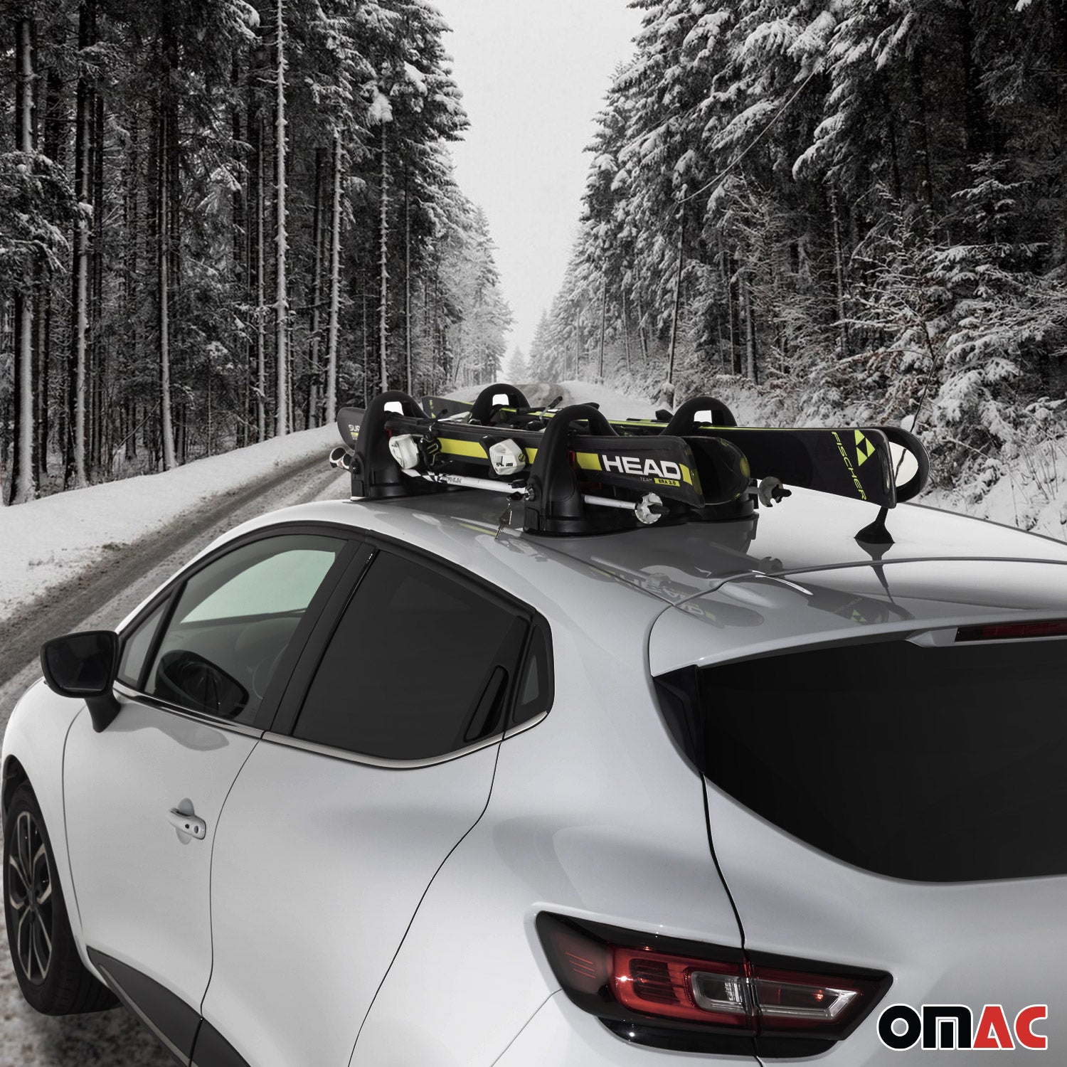 Menabo Magnetischer Skiträger Snowboardträger Dachträger Abschließbar Schwarz 2x