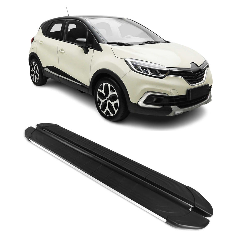 Trittbretter Seitenschweller für Renault Captur 2013-2020 Aluminium Schwarz Grau