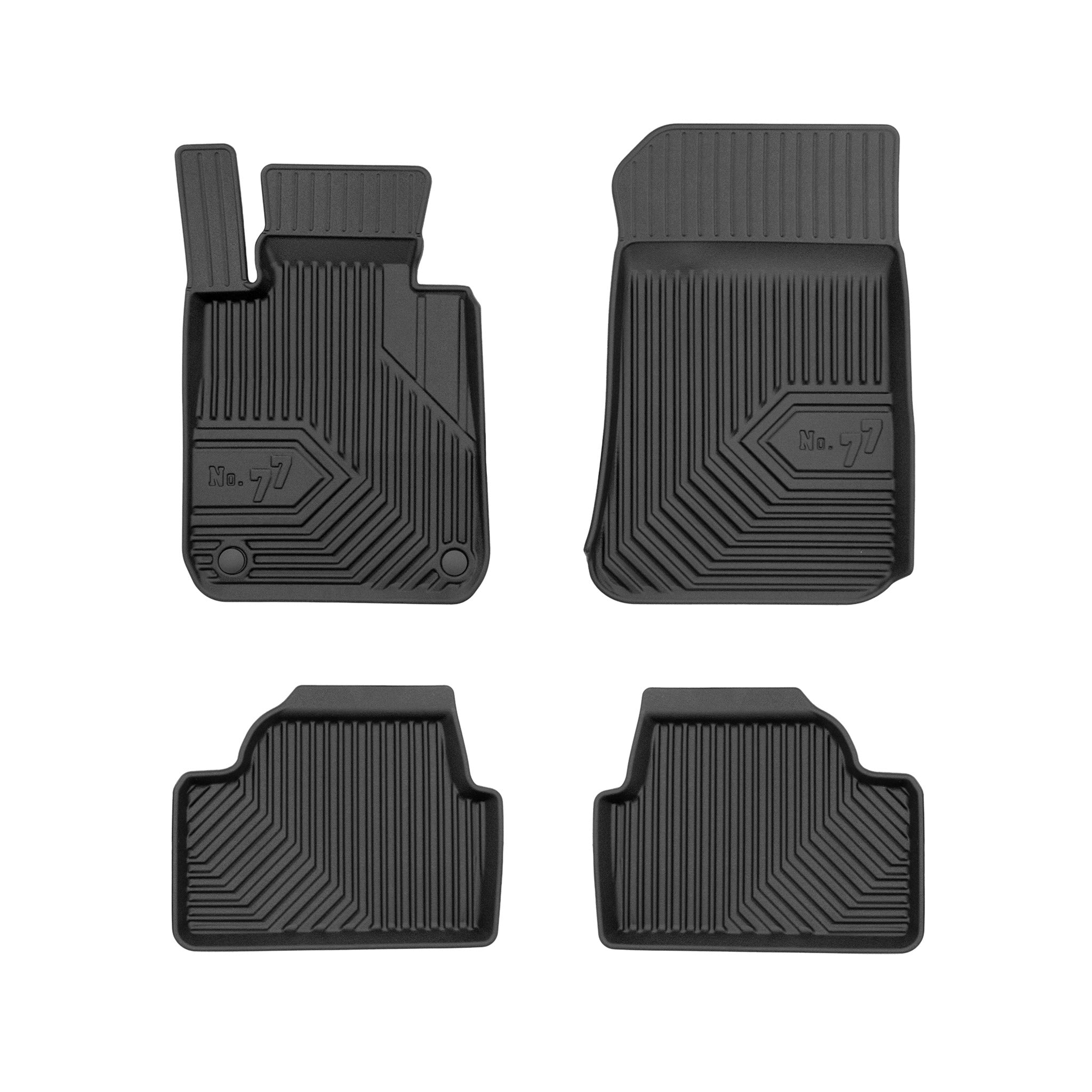 Fußmatten Gummimatten No.77 für BMW 1er E81 E87 2004-2011 TPE Schwarz 4 tlg
