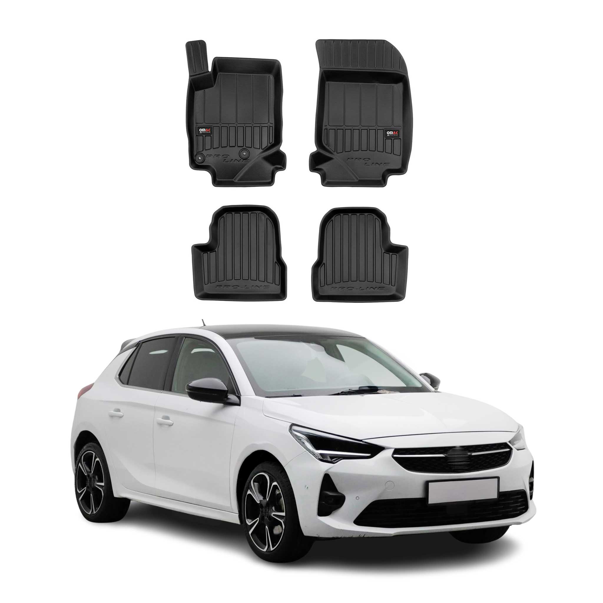 OMAC Gummi Fußmatten für Opel Corsa F 2019-2026 Premium TPE Automatten 4tlg