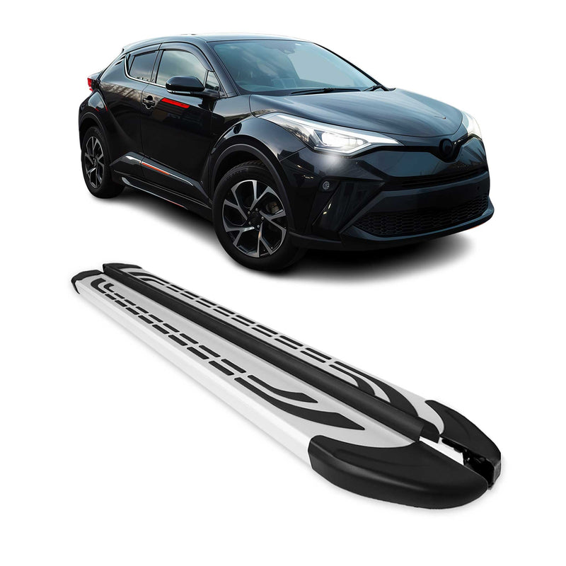 Trittbretter Seitenschweller Seitenbretter für Toyota C-HR 2016-2023 Alu 2 tlg