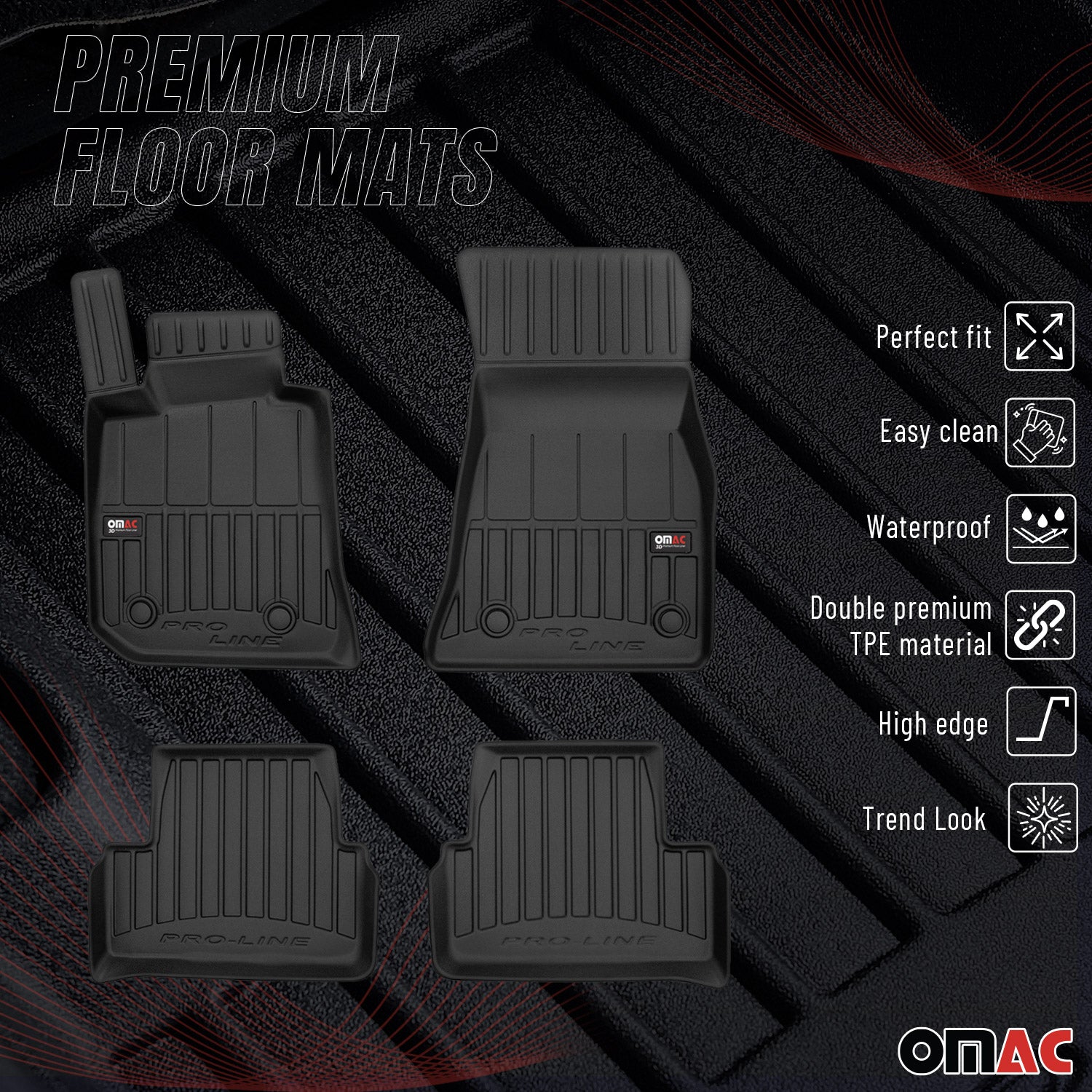 Fußmatten Gummimatten für BMW 4er G26 Gran Coupe / i4 2020-2026 Premium TPE 4tlg