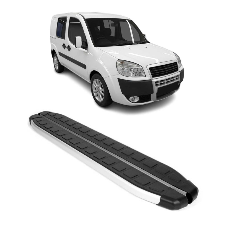 Seitenschweller Trittbretter für Fiat Doblo L1 Kurzer 2000-2010 Alu Schwarz