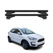 Menabo Dachträger für Ford Ka+ Active 2018-21 Abschließbar Aluminium Schwarz 2x