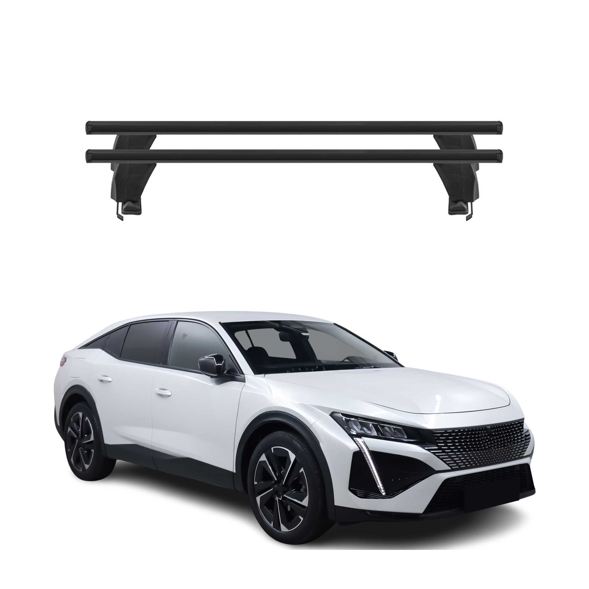 Menabo Dachträger Grundträger für Peugeot 408/408 X 2022-2026 Alu Schwarz 2tlg