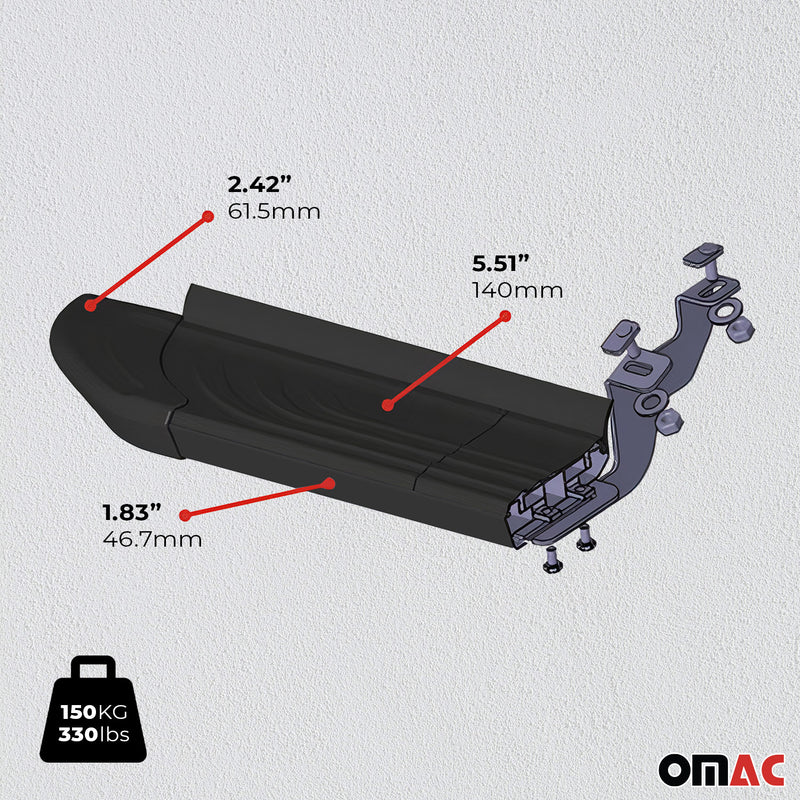 Seitenschweller Trittbretter für Mercedes Vito 1996-2003 L1/L2 Schwarz 2 tlg