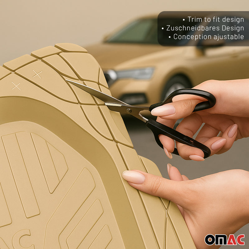 Fußmatten Automatten für BMW 3er 3D Passform Hoher Rand Gummimatten Beige
