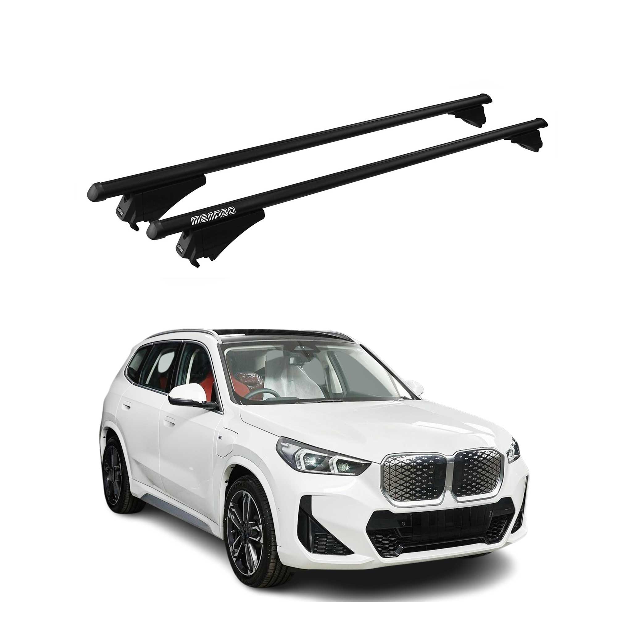 Menabo Dachträger Grundtäger für BMW iX1 U11 2022-2026 75kg Alu Schwarz 2x