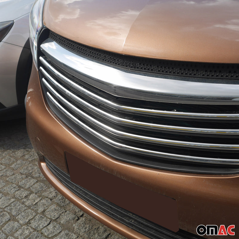 Kühlergrill Leisten Grillleisten für Opel Vivaro 2014-2019 Edelstahl Silber 4tlg