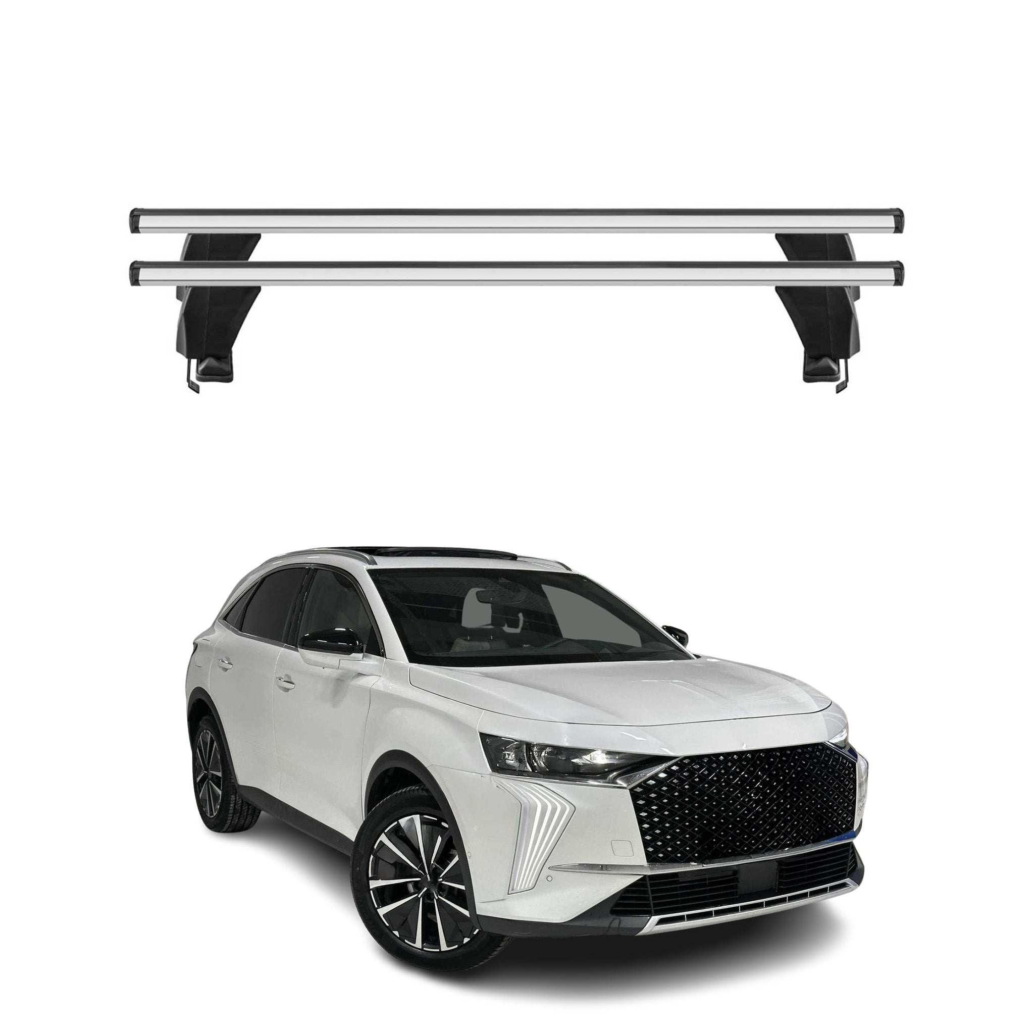 Menabo Dachträger Grundträger für DS7 Crossback / DS 7 2017-2026 Alu Grau 2tlg