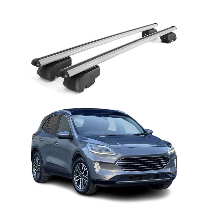 Dachträger Gepäckträger für Ford Kuga 2019-2025 ABE Aluminium Grau 2x