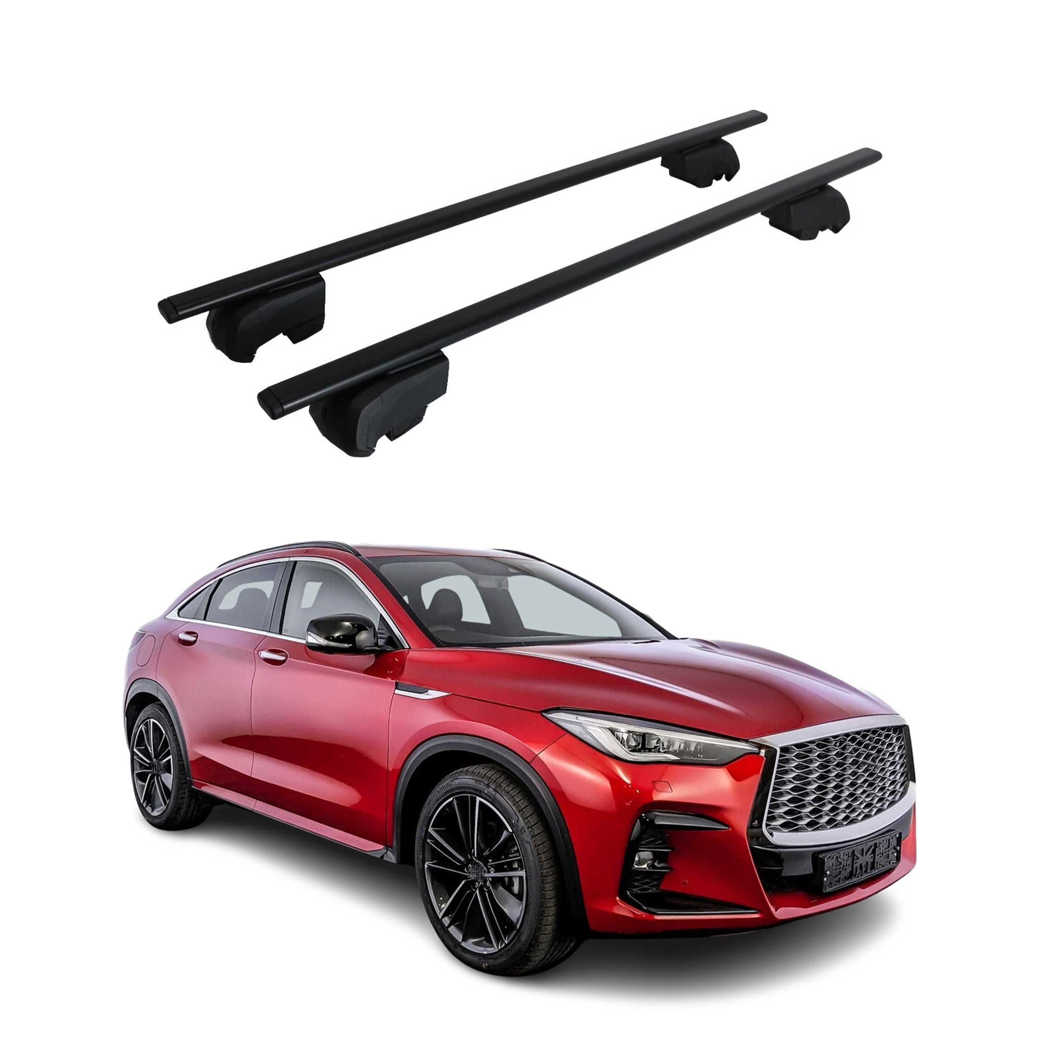 Dachträger Grundtäger für Infiniti QX50 2019-2025 75kg Metall Schwarz 2 tlg
