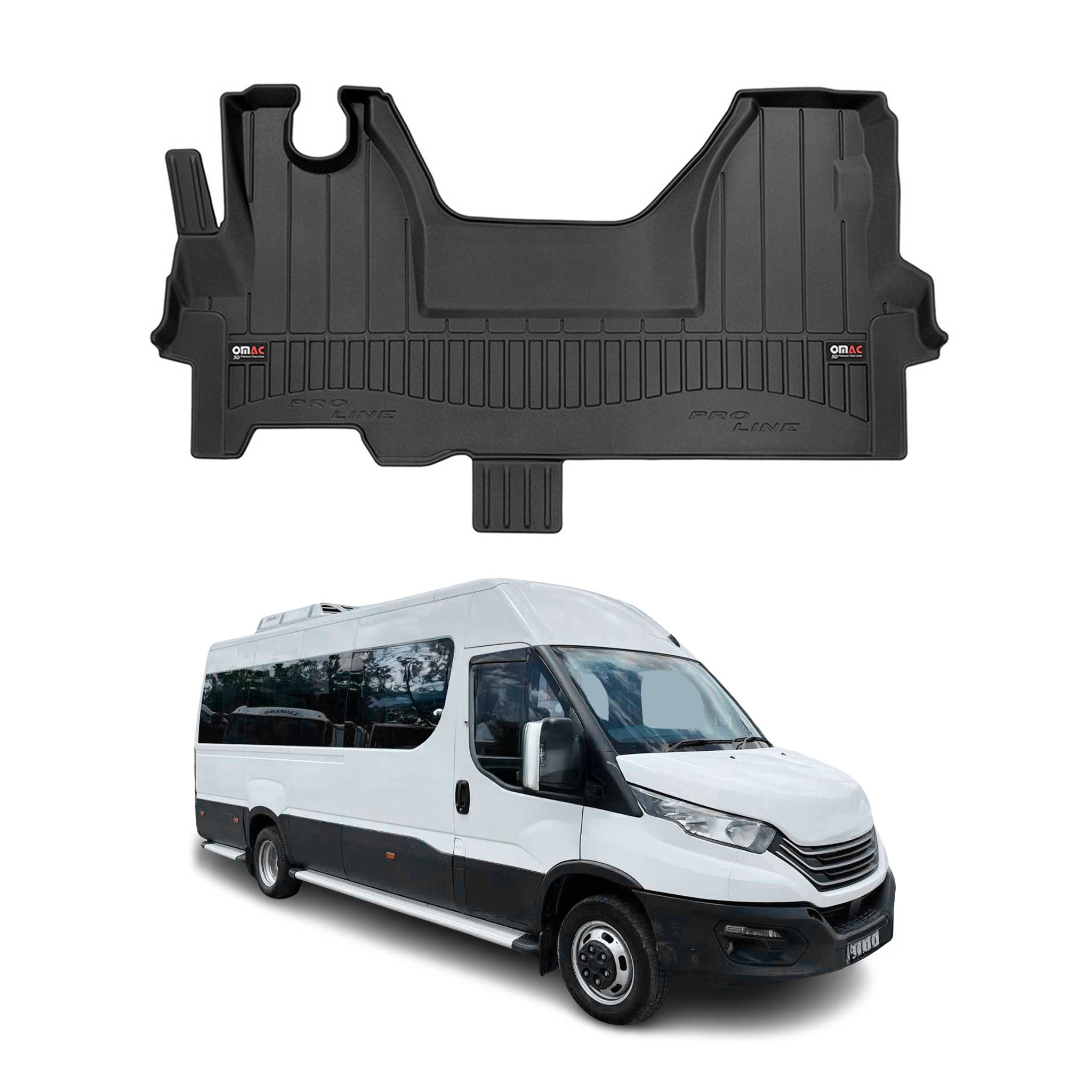 OMAC Gummi Fußmatten für Iveco Daily 2014-2025 Premium TPE Automatten Schwarz 1x