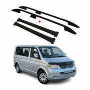 Dachreling + Dachträger für VW T5 T6 Transporter L1 Kurzer Aluminium Schwarz 4x