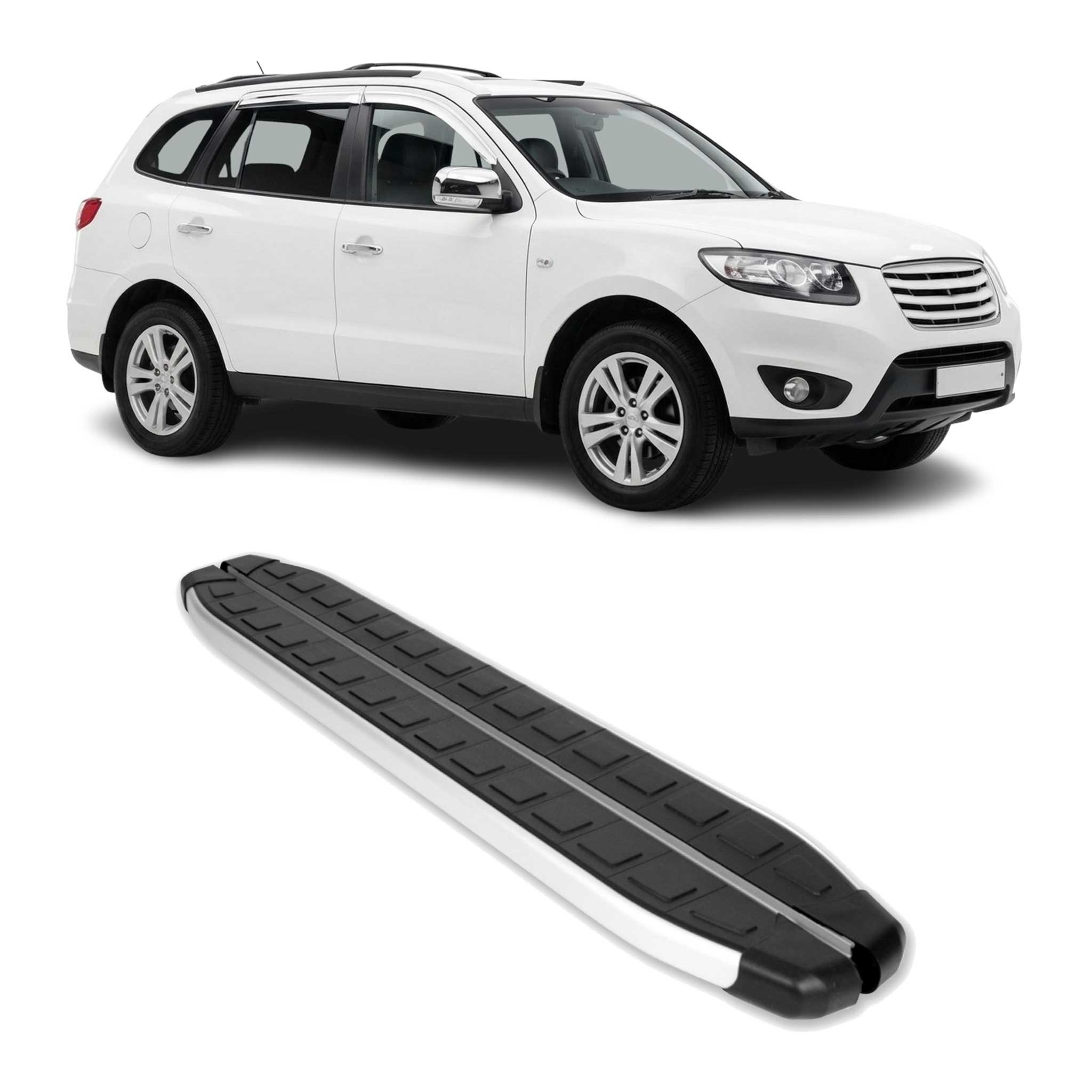 Seitenbretter Trittbretter für Hyundai Santa Fe II 2007-2012 Alu Schwarz
