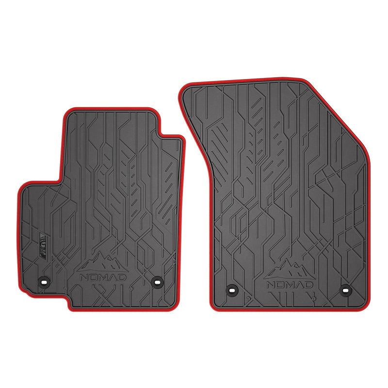 Fußmatten Gummimatten für Fiat Sedici 2005-2014 1.Reihe Gummi Schwarz Rot 2 tlg