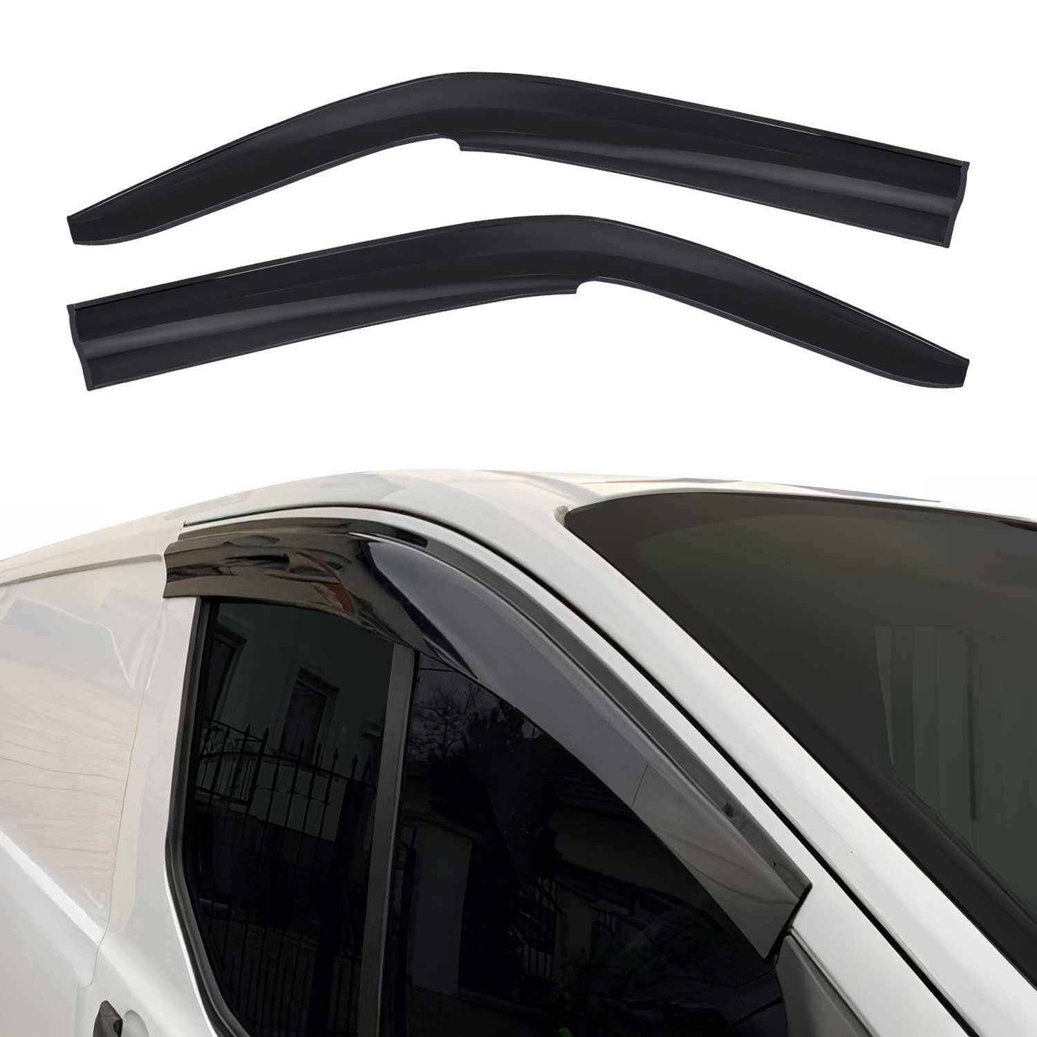 Windabweiser Regenabweiser für VW Transporter T5 T6 2003-2025 Acryl Schwarz 2x