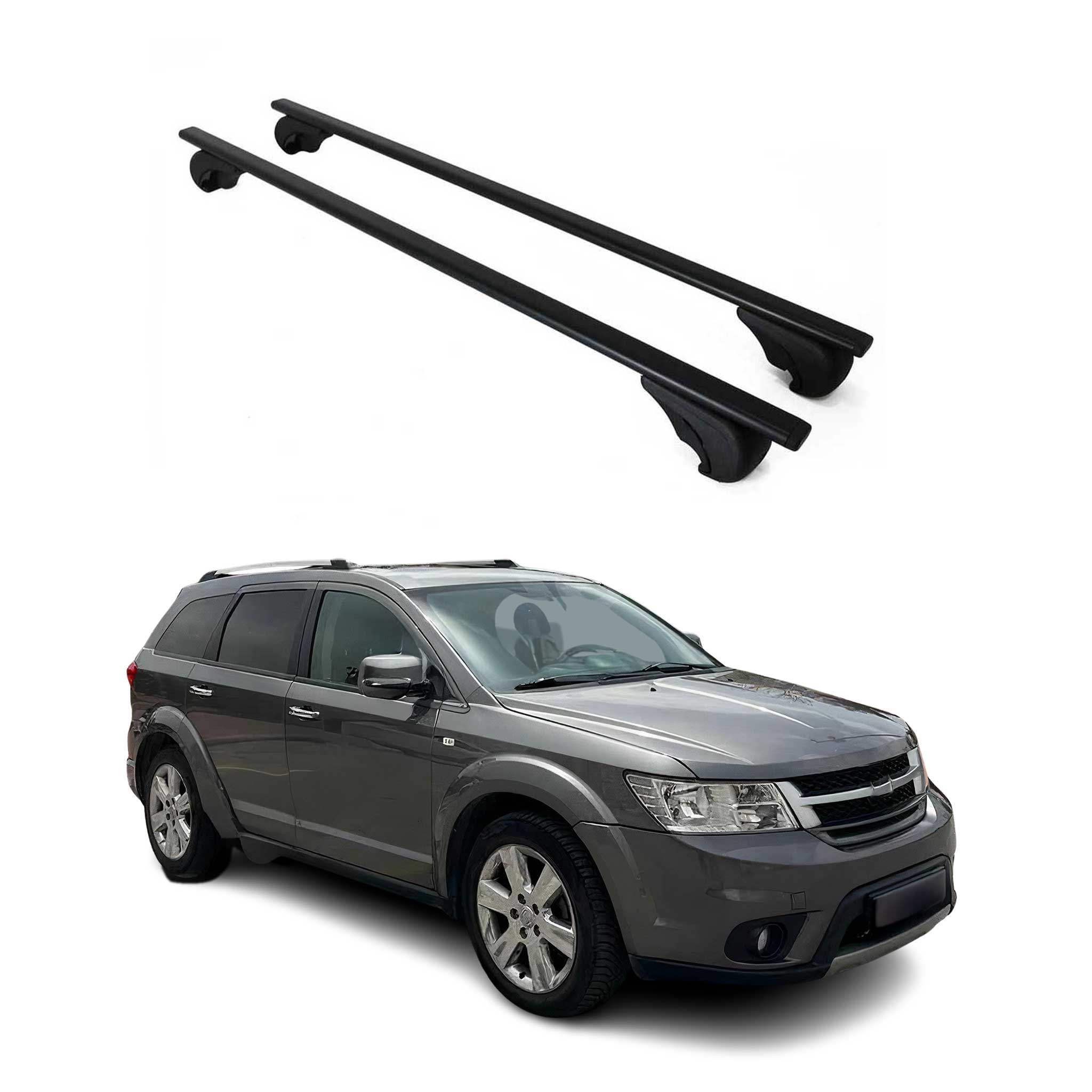 Dachträger Grundtäger für Fiat Freemont 2011-2016 75kg Metall Schwarz 2 tlg