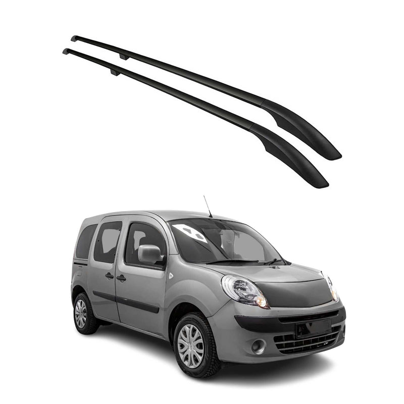 Dachreling Dachgepäckträger für Renault Kangoo 2008-2021 Kurzer Alu Schwarz