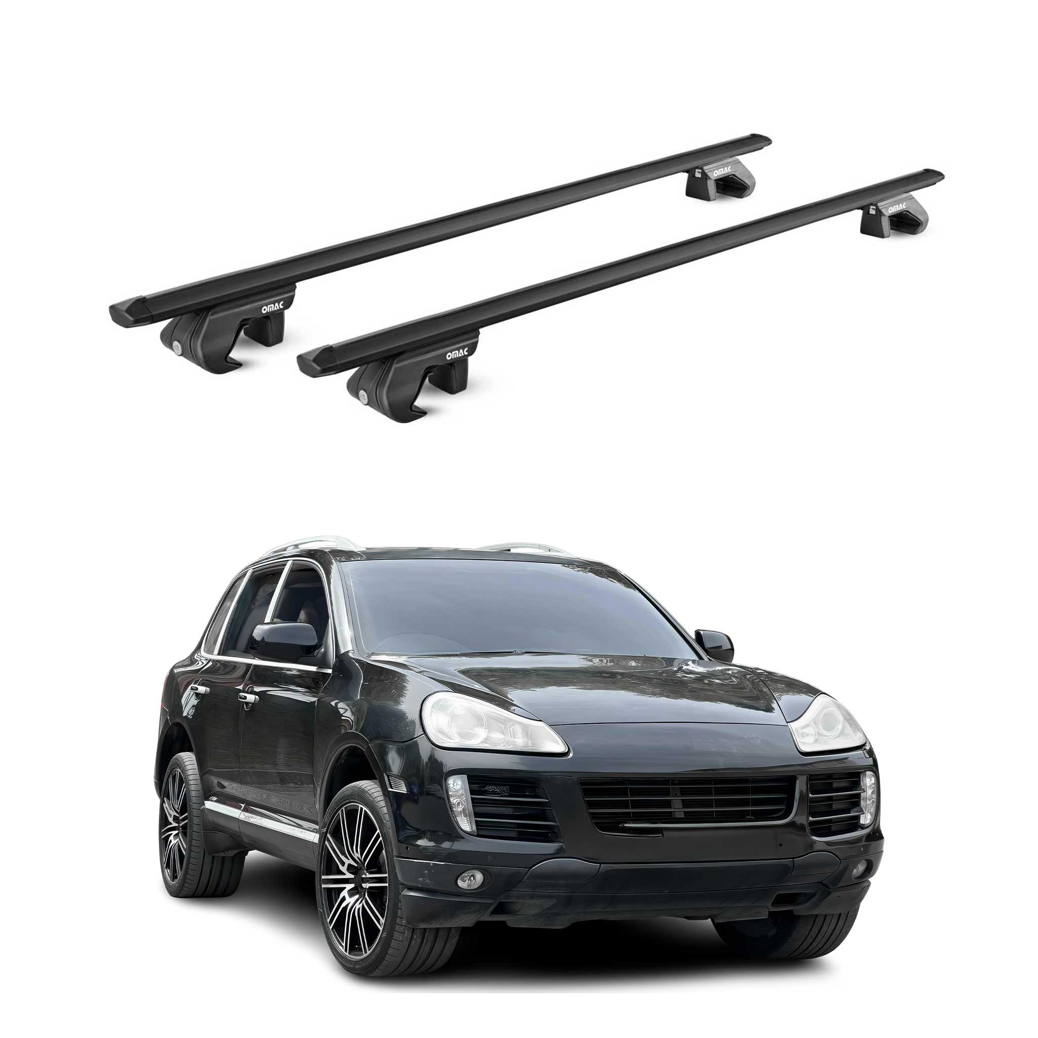 Dachträger Grundtäger für Porsche Cayenne 2002-2018 5 tür 90kg Alu Schwarz ABE