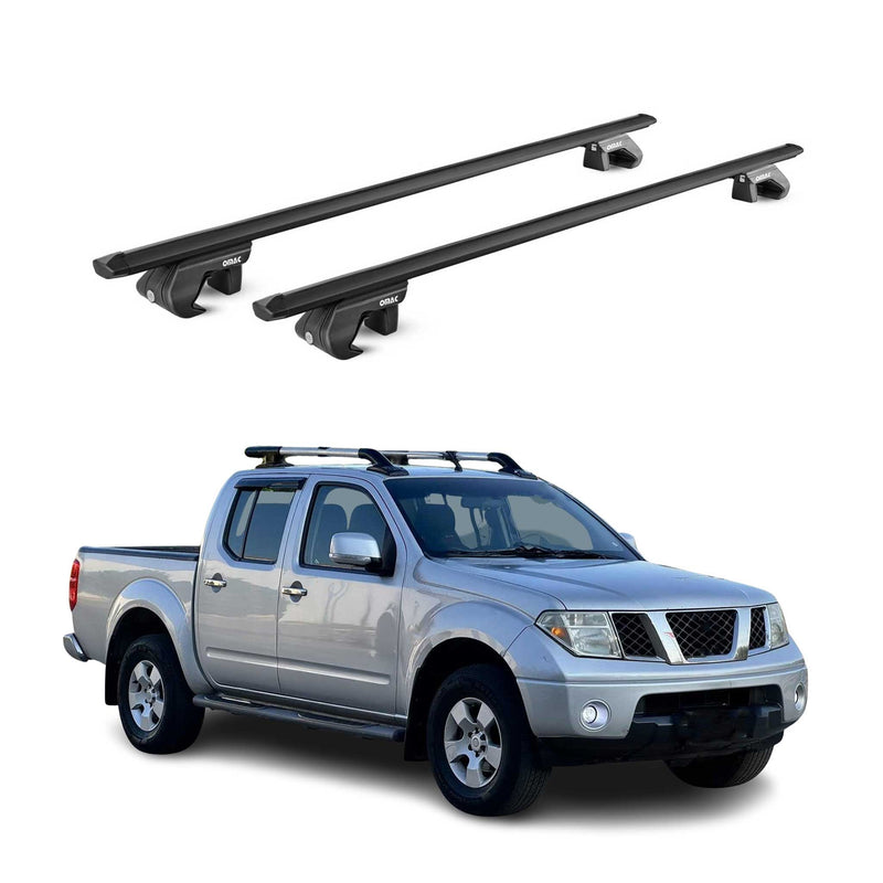 Dachträger Grundtäger für Nissan Navara D40 2004-2015 4 tür 90kg Alu Schwarz ABE