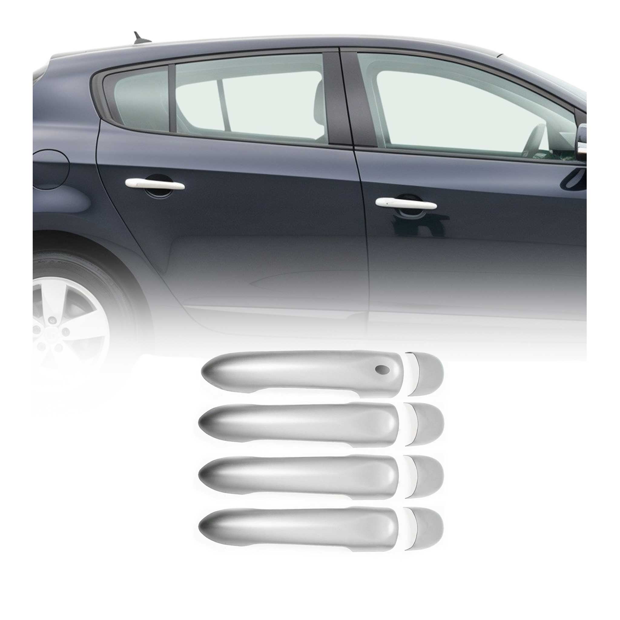 Türgriffblende für Renault Fluence / Smart Forfour Satin Chrom Edelstahl 4Tür 8x