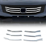 Kühlergrill Leisten Grillleisten für Honda Accord 2007-2012 Chrom ABS Silber 6x