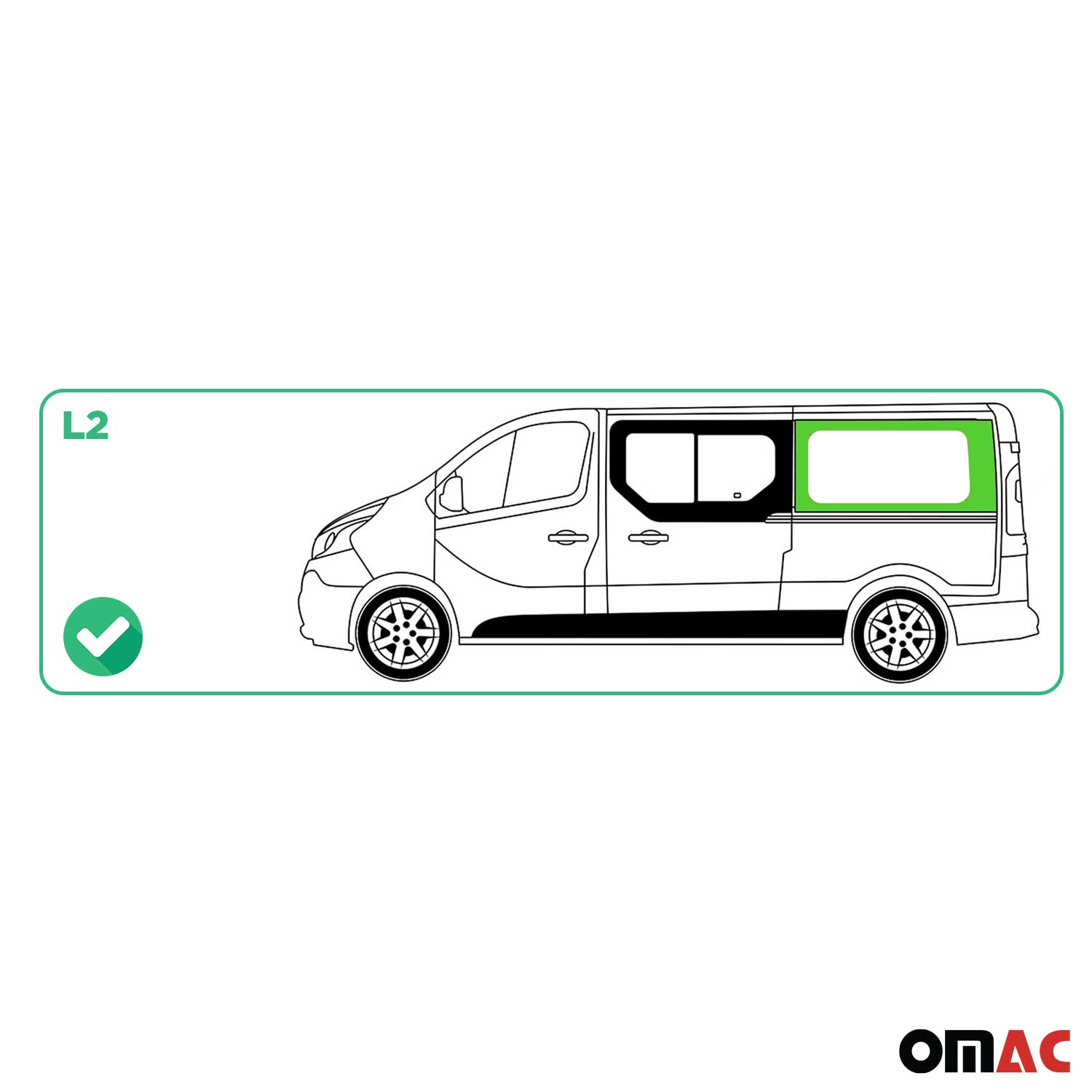 Seitenfenster Auto Fenster für Opel Vivaro A 2001-2014 Schwarz Rechts L2
