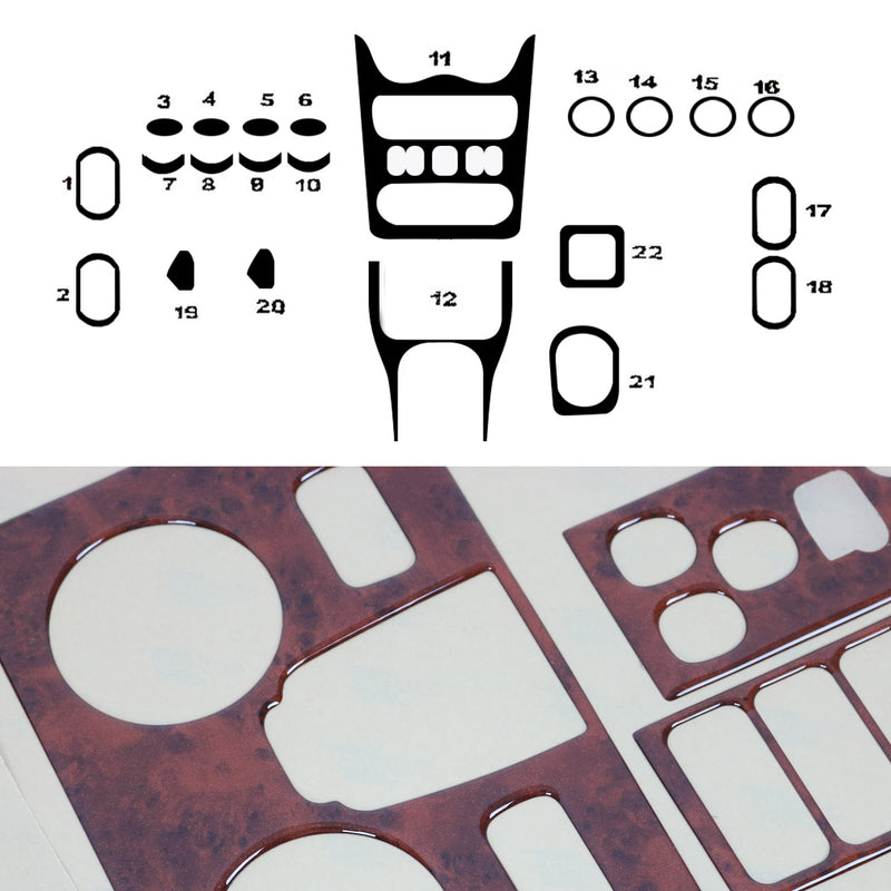 Innenraum Dekor Cockpit für Dacia Sandero 2008-2011 Wurzelholz Optik 22tlg