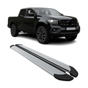 Trittbretter Seitenschutz für Mercedes X Klasse DoubleCab 2017-23 Alu Silber 2x