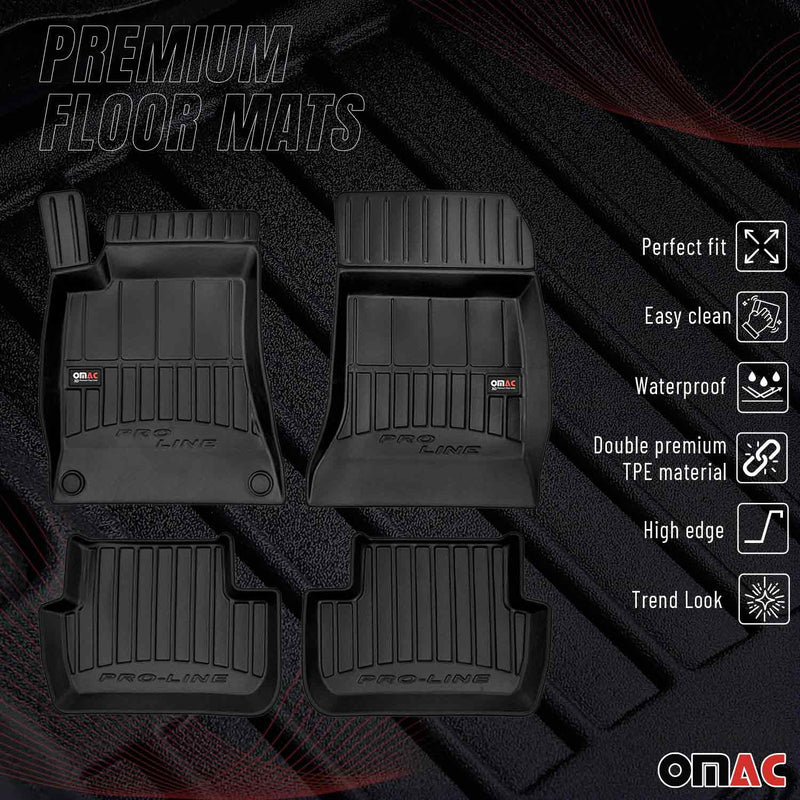 OMAC Gummi Fußmatten für Mercedes GLA X156 2013-2019 3D Premium Gummi Schwarz 4x