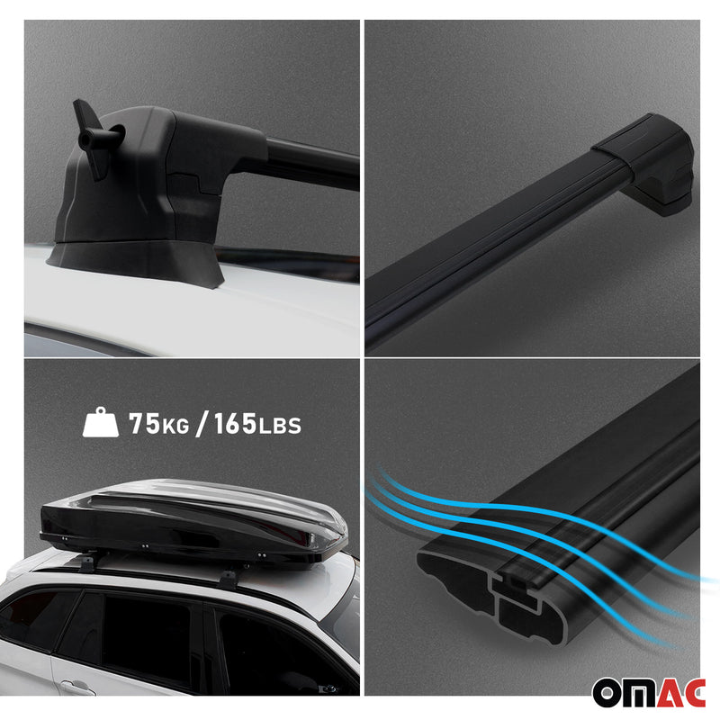 Dachträger Gepäckträger für BMW 3er Limo Touring E90 E91 2004-12 Alu Schwarz 2x