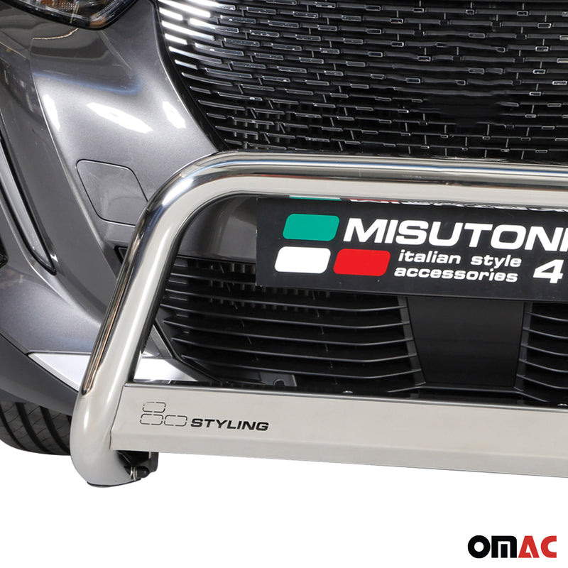 Frontbügel Frontschutzbügel für Peugeot 2008 2020-2025 ø63mm Stahl Silber Schutz