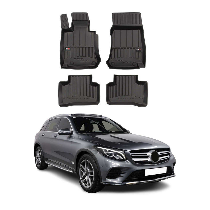 OMAC Gummi Fußmatten für Mercedes GLC X253 C253 2015-2022 Premium TPE Schwarz 4x