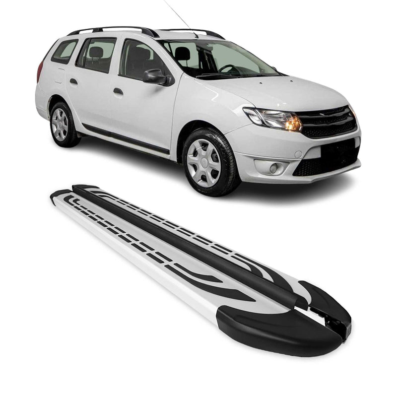 Trittbretter Seitenschweller Seitenbretter für Dacia Logan MCV Aluminium Silber