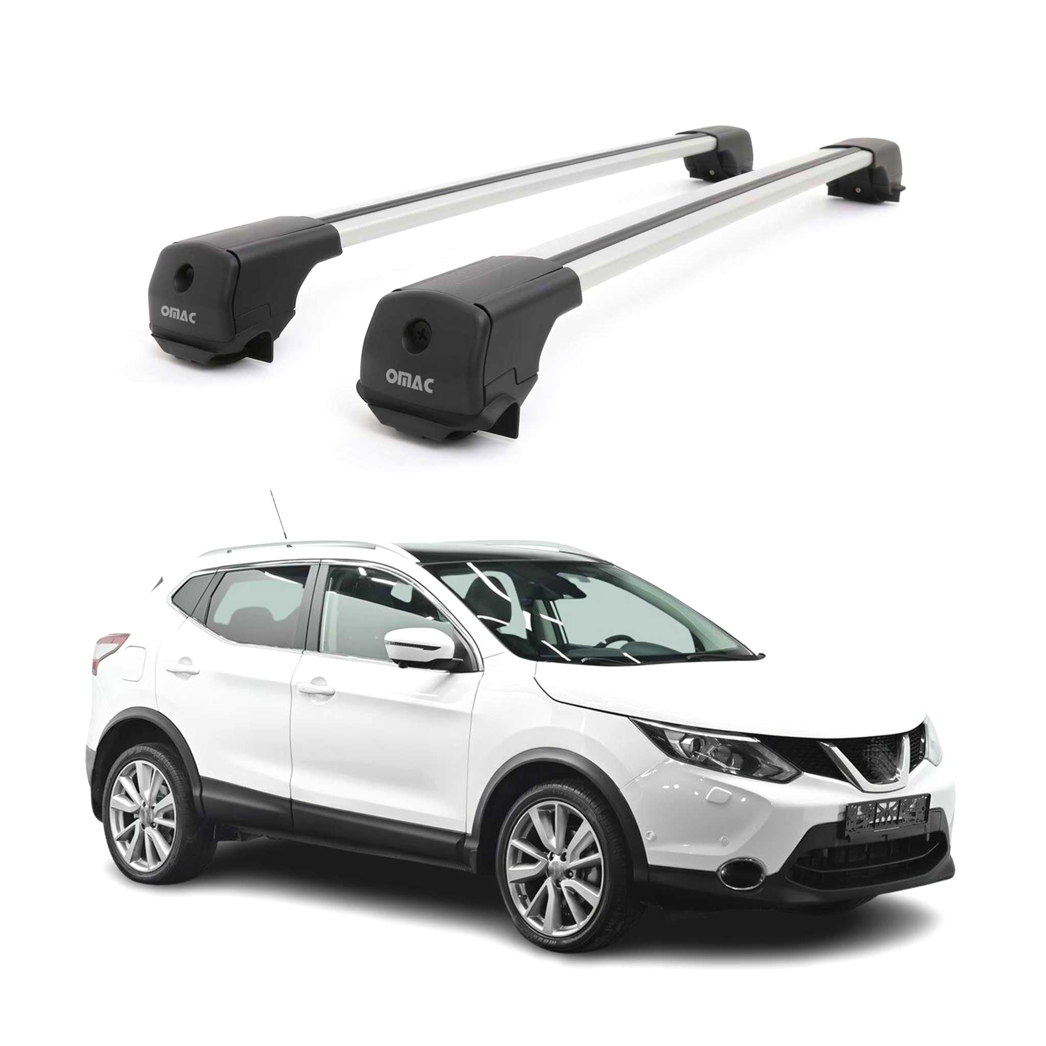 Dachträger Grundträger für Nissan Qashqai J11 2013-2021 Aluminium 75kg Grau 2tlg