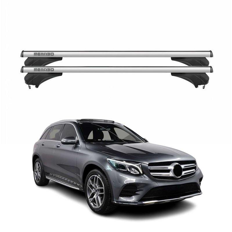 Menabo Dachträger für Mercedes GLC X253 2015-2020 Pre-FL Aluminium Silber 2 tlg
