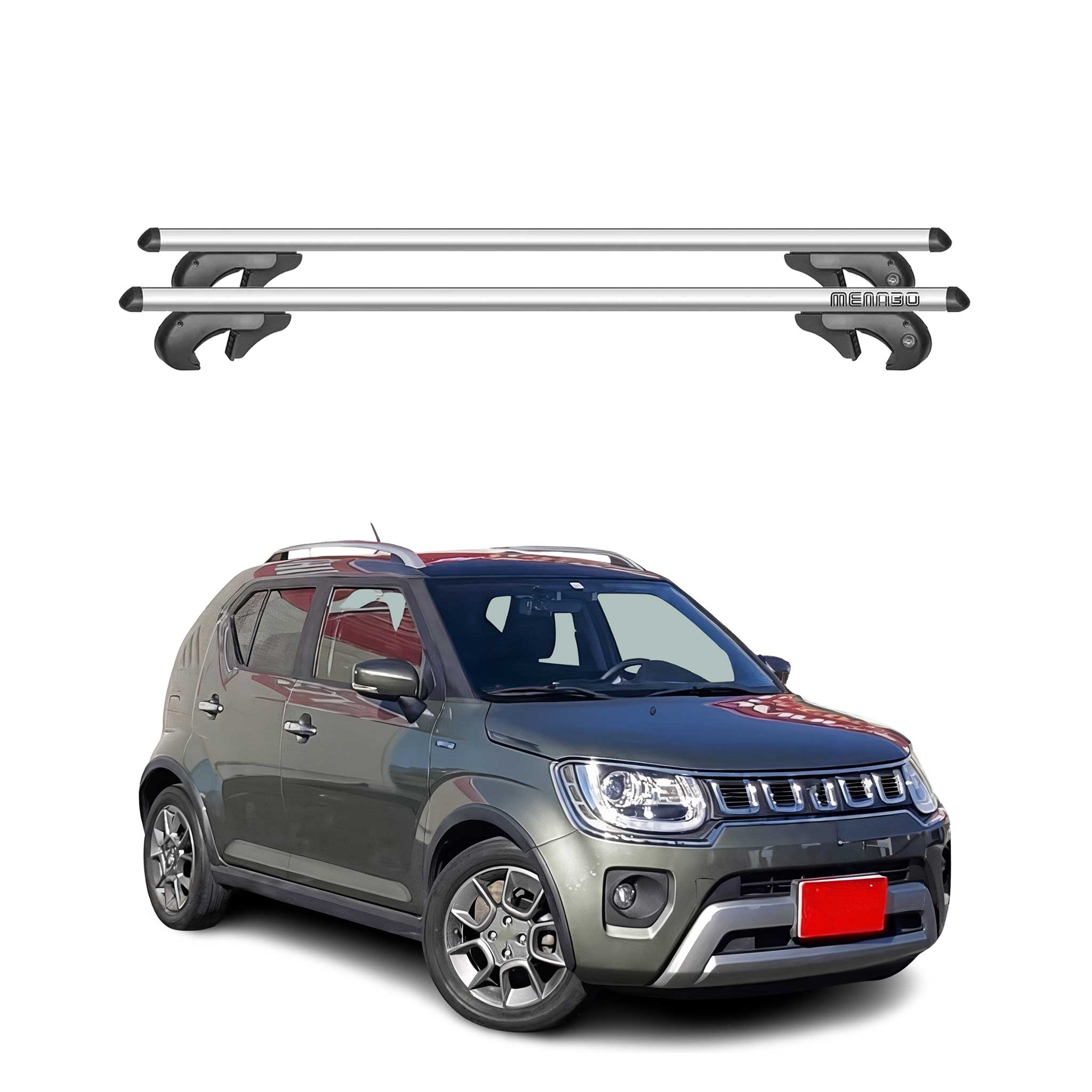 Menabo Dachträger für Suzuki Ignis mk2 2016-2026 90kg Alu Silber 2x