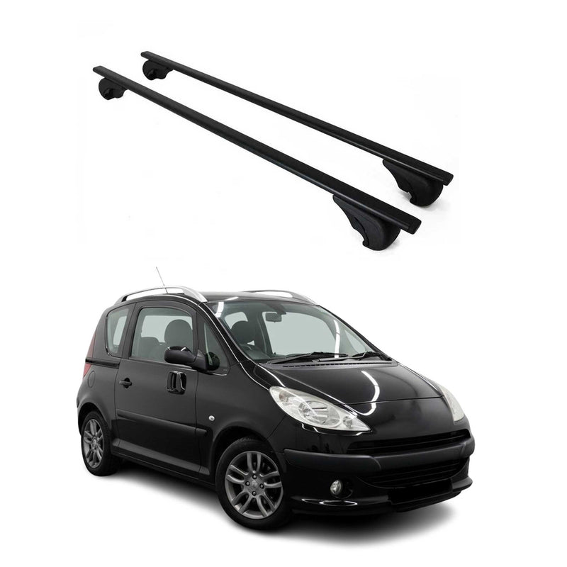 Dachträger Grundtäger für Peugeot 1007 2004-2009 75kg Metall Schwarz 2 tlg