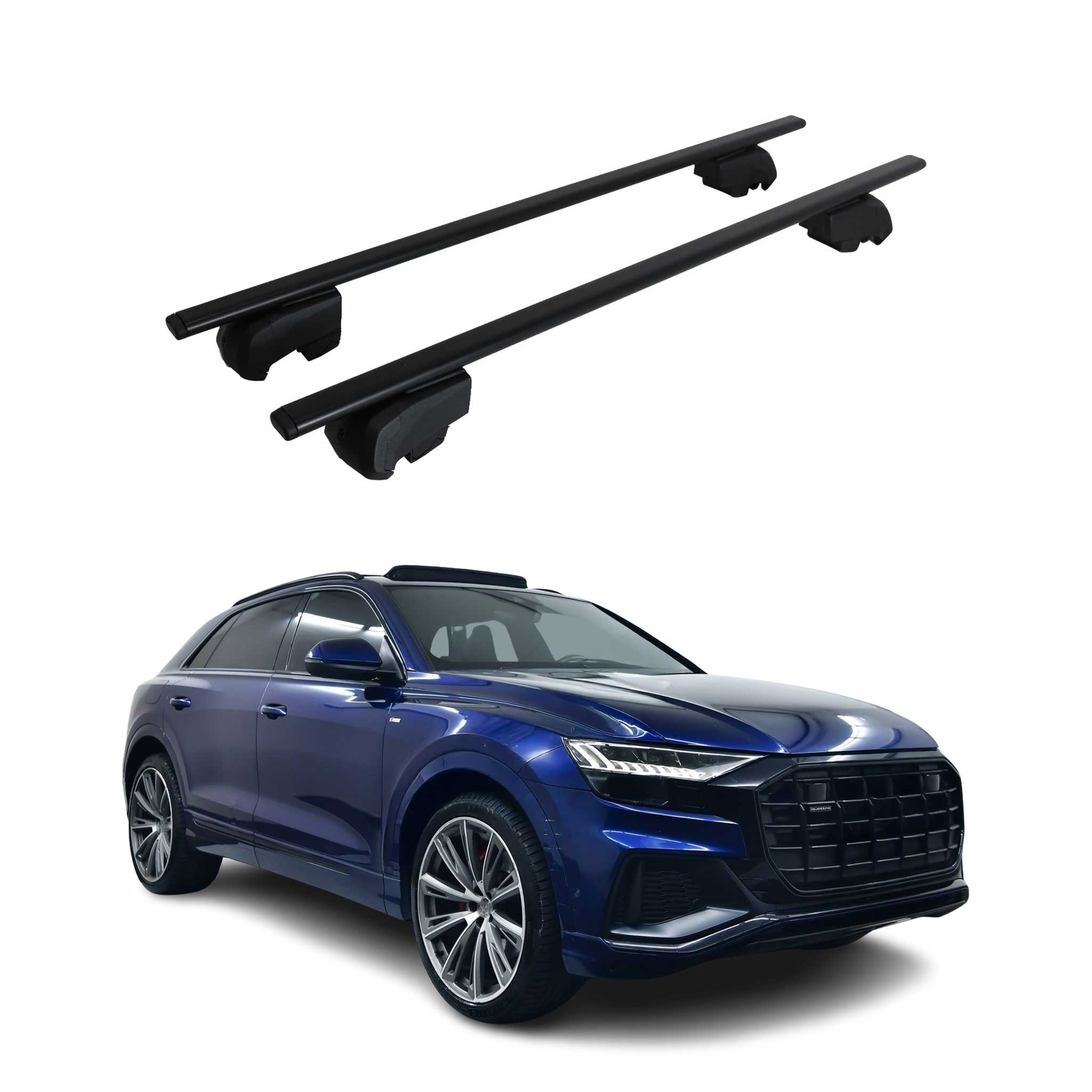 Dachträger Gepäckträger für Audi Q8 2018-2026 Grundträger ABE Metall Schwarz 2x