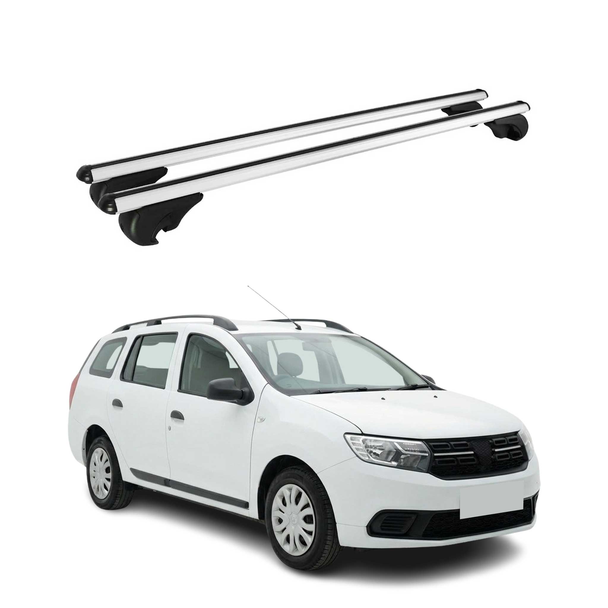 Dachträger Grundträger für Dacia Logan MCV Stepway 2017-2020 TÜV Alu Silber 2x