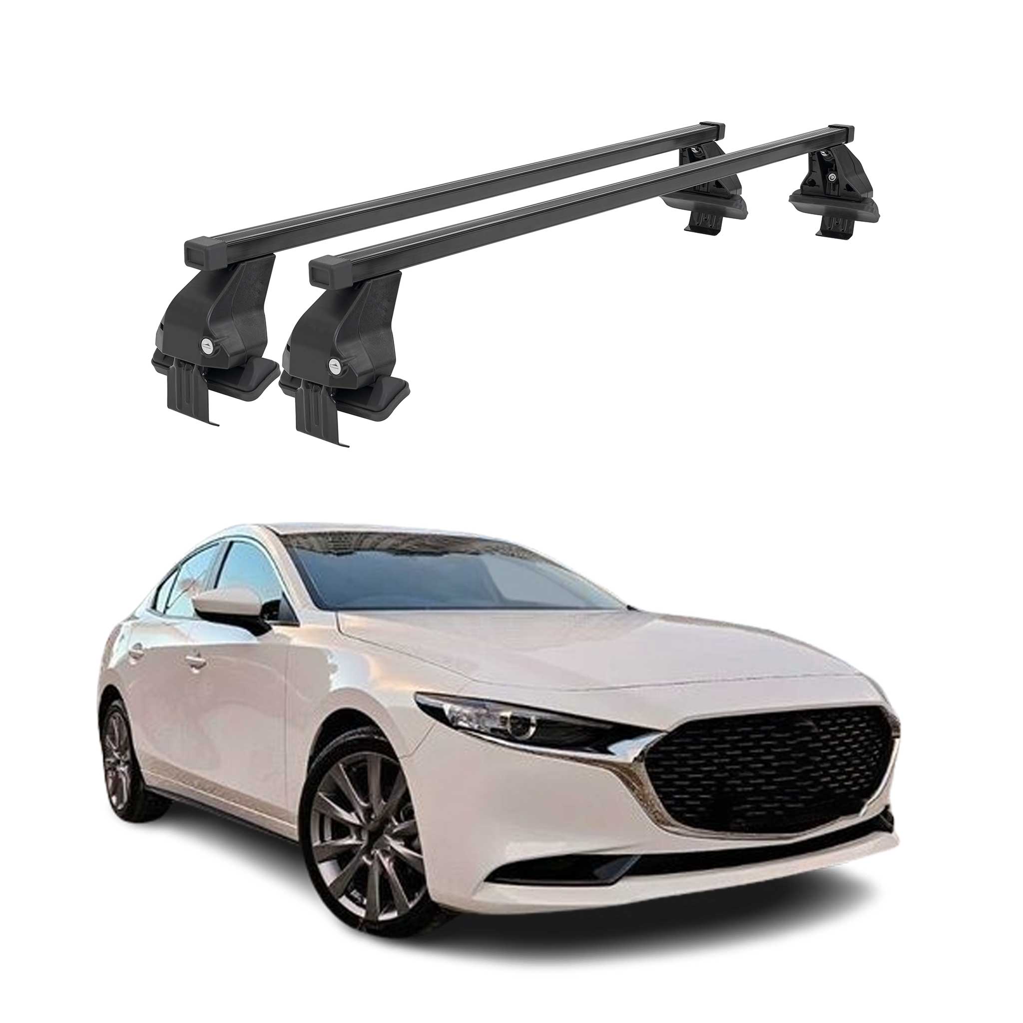 Menabo Dachträger Grundtäger für Mazda 3 BP 2019-2026 50kg Stahl Schwarz 2 tlg