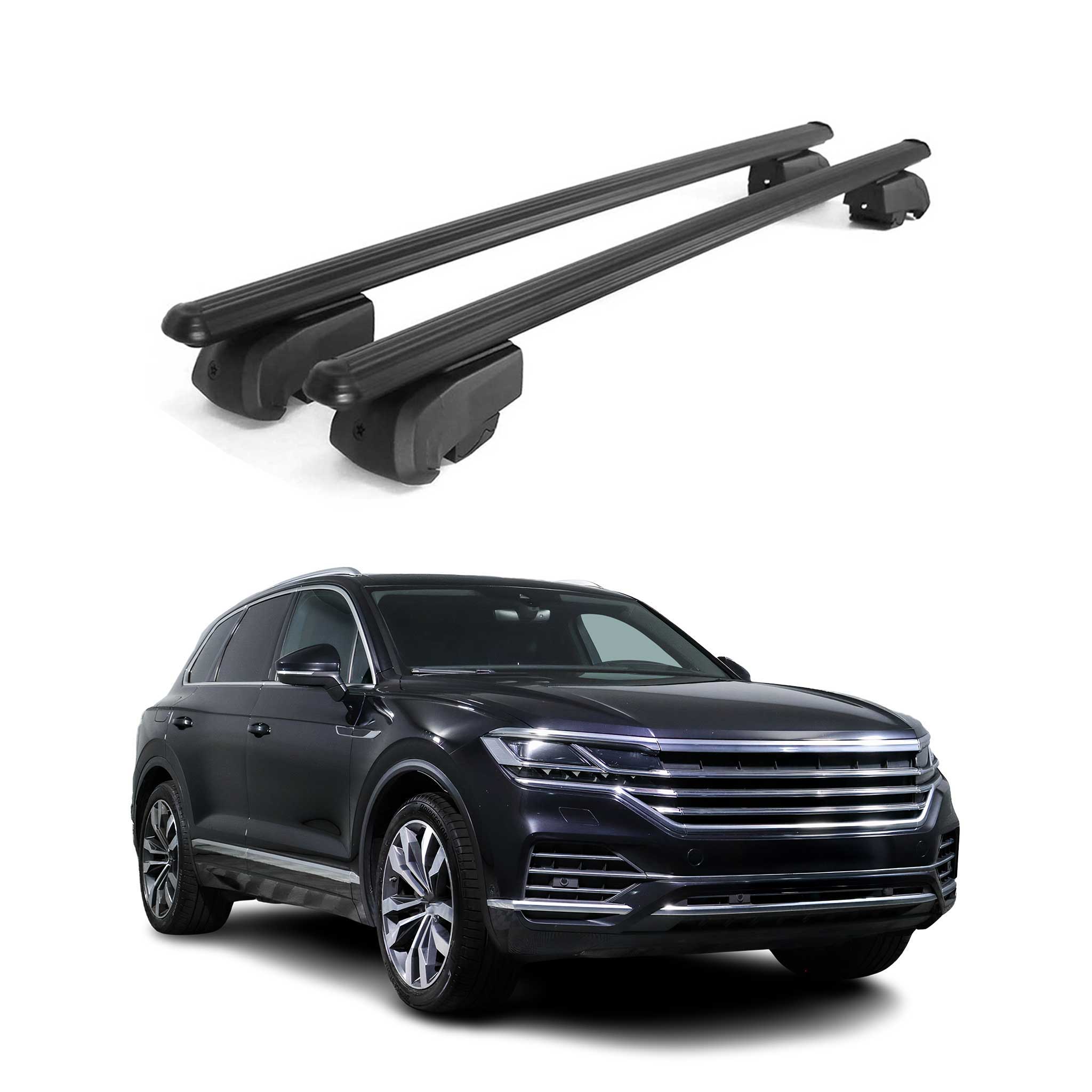Dachträger Gepäckträger für VW Touareg 2018-2026 Querträger ABE Alu Schwarz