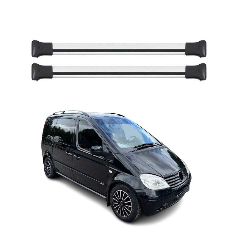 Dachträger Grundtäger für Mercedes Vaneo 2001-2005 75kg Aluminium Silber 2 tlg