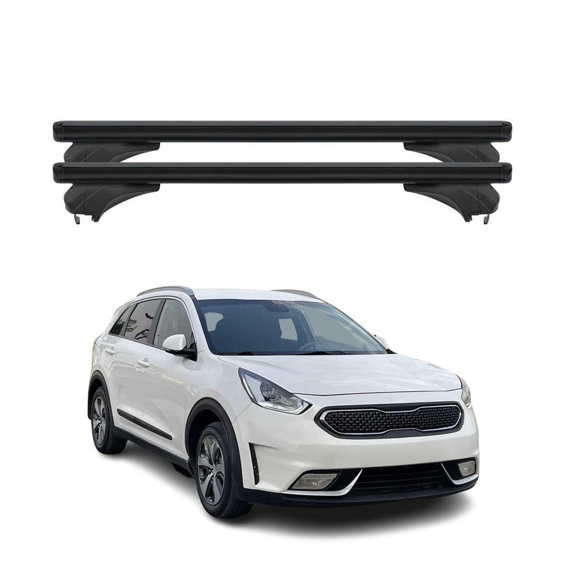 Menabo Dachträger Grundtäger für KIA Niro DE 2016-2021 Aluminium Schwarz 2 tlg