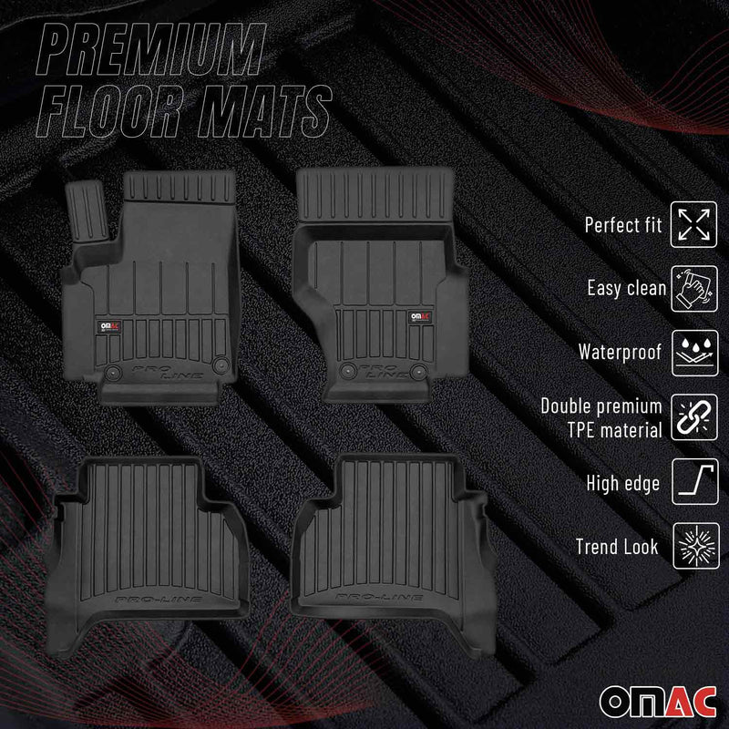 OMAC Gummi Fußmatten für VW Amarok Double Cab 2011-2021 Premium Gummi Schwarz 4x