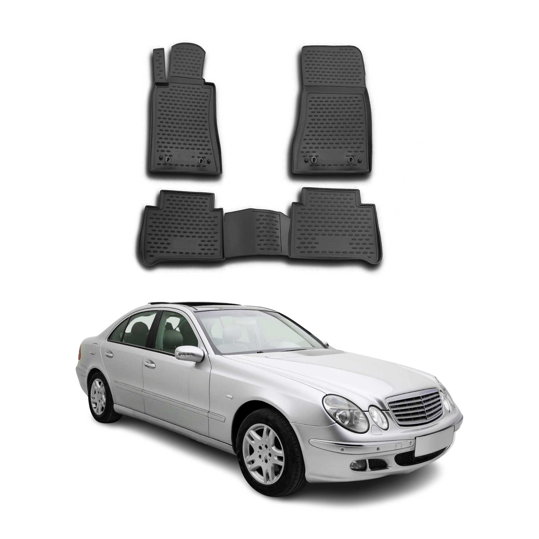 OMAC Gummimatten Fußmatten für Mercedes E Klasse W211 S211 2002-2009 TPE 4x